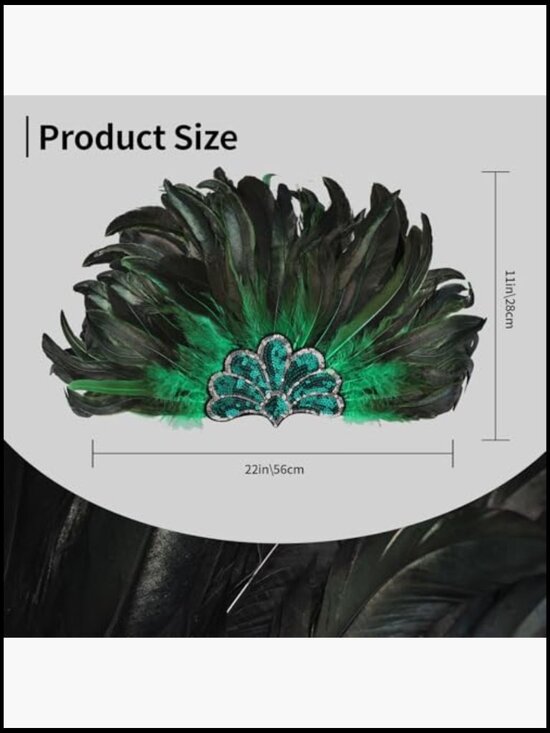 Feather Headpiece Showgirl Headdress 22in Carnival Mardi Gras Hair Accessory main image 4